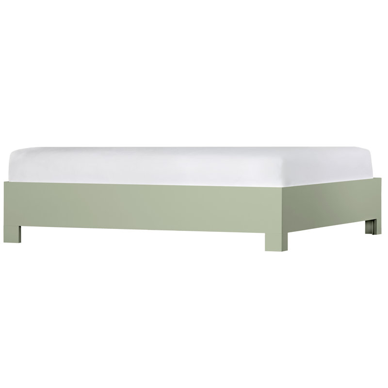 Silas King Platform Bed, Light Blue, Celery Green, King