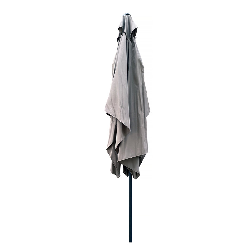Parasol extérieur imperméable 6 x 9 pi avec manivelle et bouton poussoir inclinable sans rabat pour jardin, Kaki