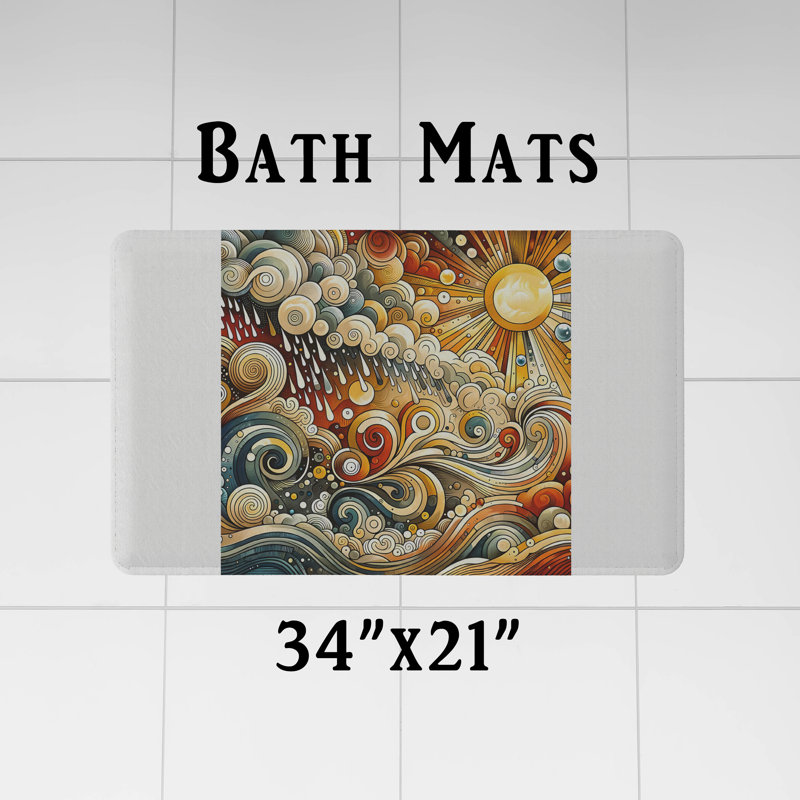Rideau de douche avec tapis de bain, H 83 po x l 70 po