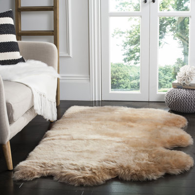 Solid Colour Sheepskin Area Rug