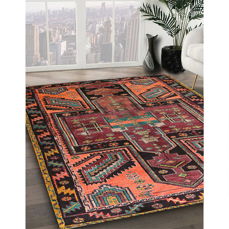 Tapis orange Southwestern, Rectangle 8 pi x 10 pi