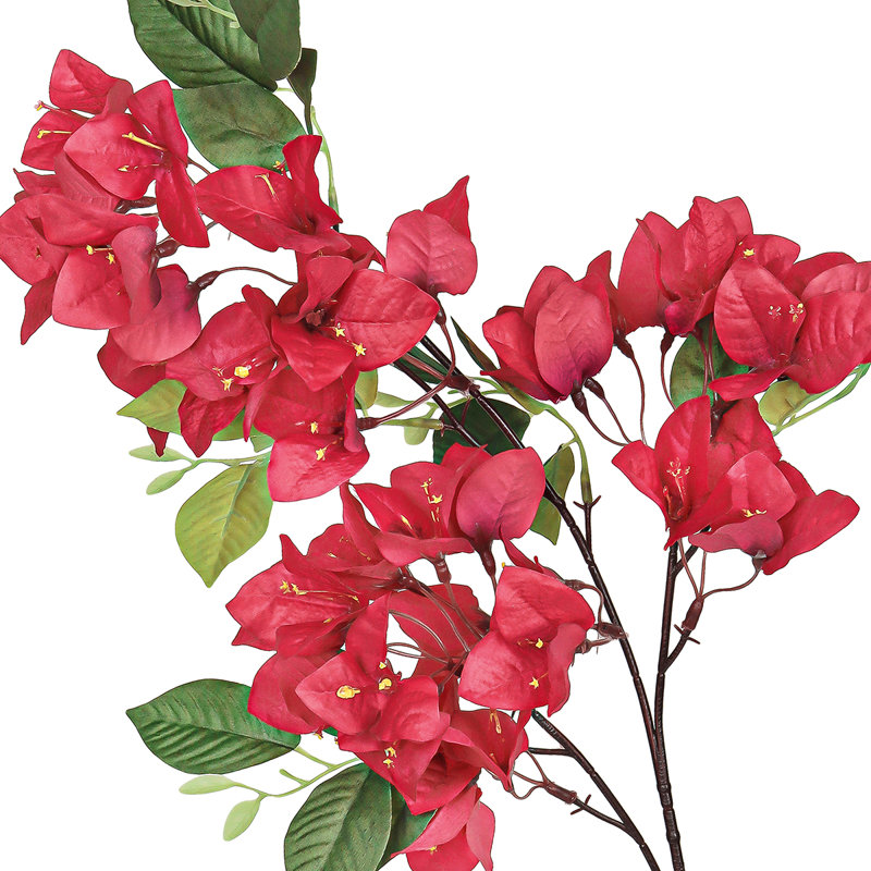Artificial Bougainvillea Flower Stem Spray, Rouge