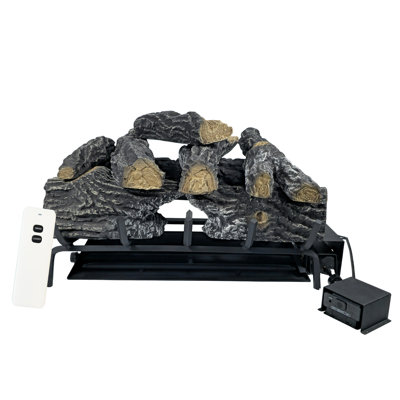 Americangaslogs Vented 18inch-24inch Gas Logs Sets Gas Fireplace Burner Burner Set,with Remote (Motor Valve, 24 inch ZRheixiang)