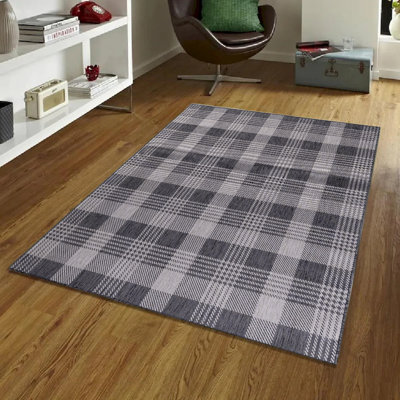 Tapis intérieur / extérieur noir et gris Oksana