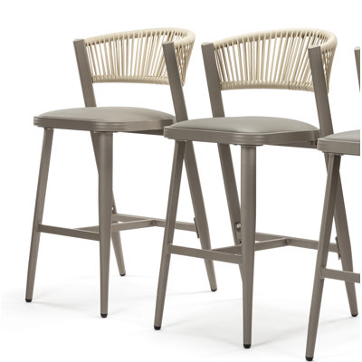 Lucent Upholstered Counter Stool with Metal Frame