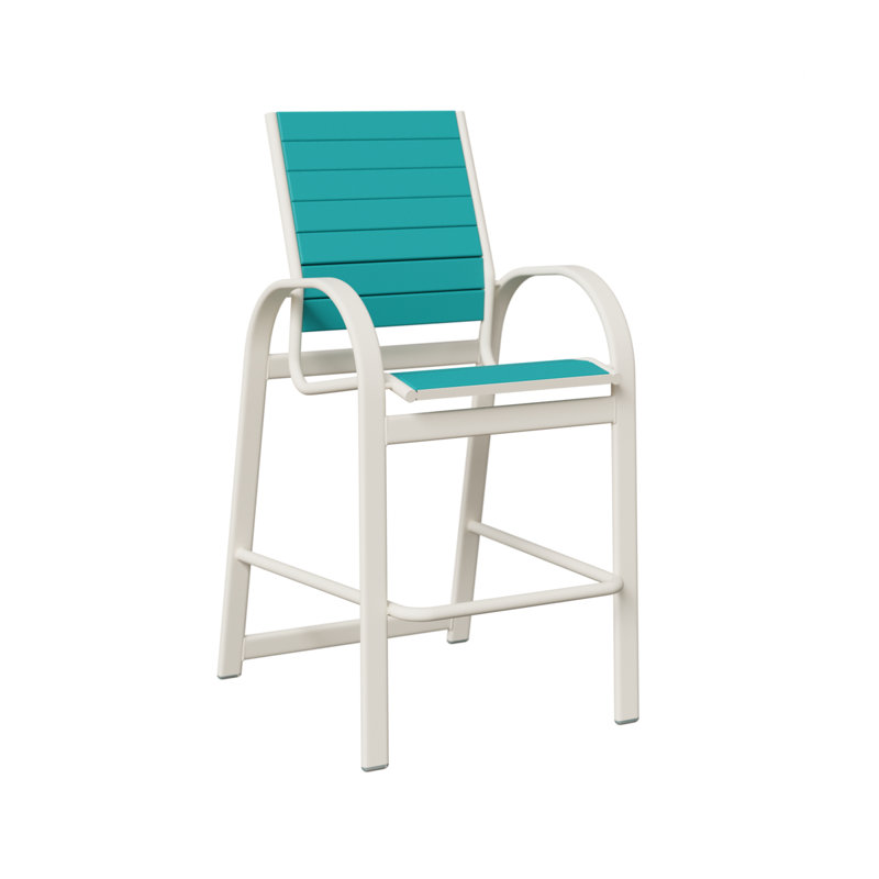  Chaise de bar en aluminium Murphy, Bleu Aruba