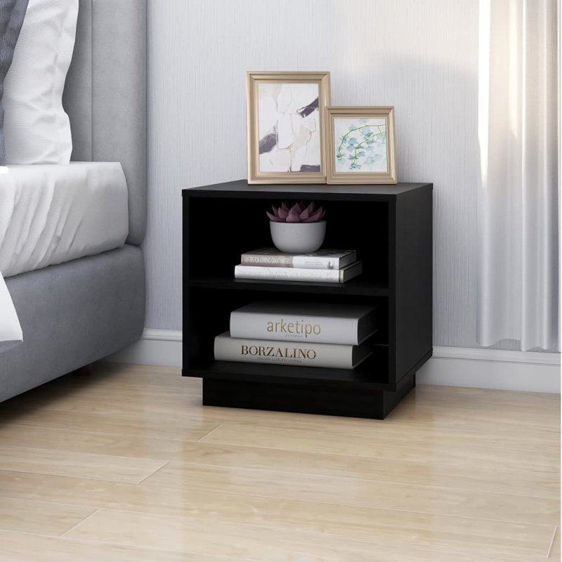 Moncton 40cm W Solid Wood Bedside Table, Brown, Set of 2