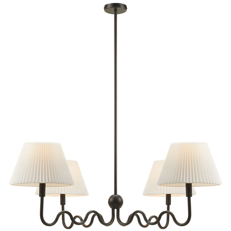 Luminaire suspendu Wave à 4 bras Wave, Noir satiné