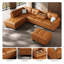 Canapé en cuir surdimensionné de 97,5 po pour canapé de salon en forme de L avec repose-pieds-998969014