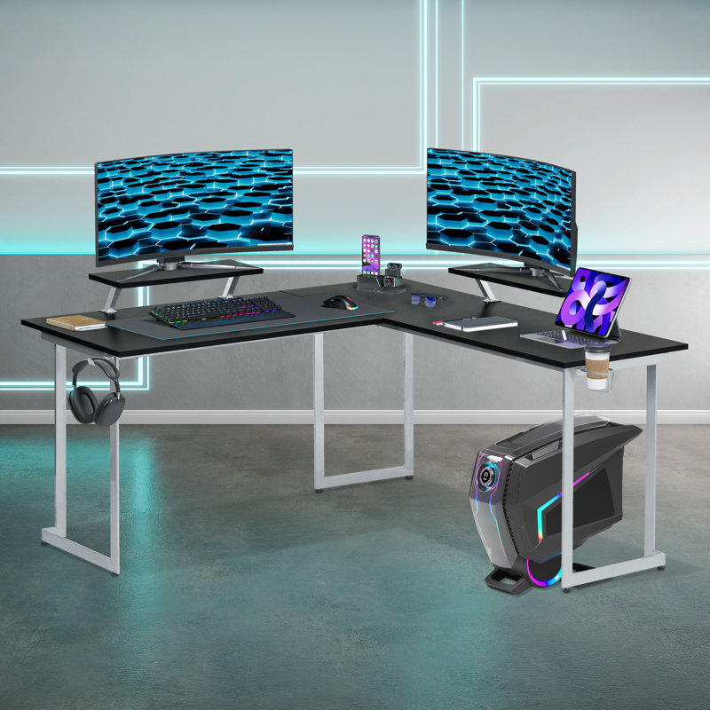 Techni Sport Warrior L-Shaped Gaming Desk, Black Incorrect