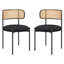 Ensemble de 2 chaises de salle à manger rembourrées Modern Rattan-2061012408