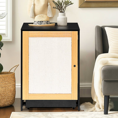 End Table, Black Cat Litter Box Enclosure With Door - Featuring Scratching Panel, Draw Design For Easy Cleaning, And Storage Supplies