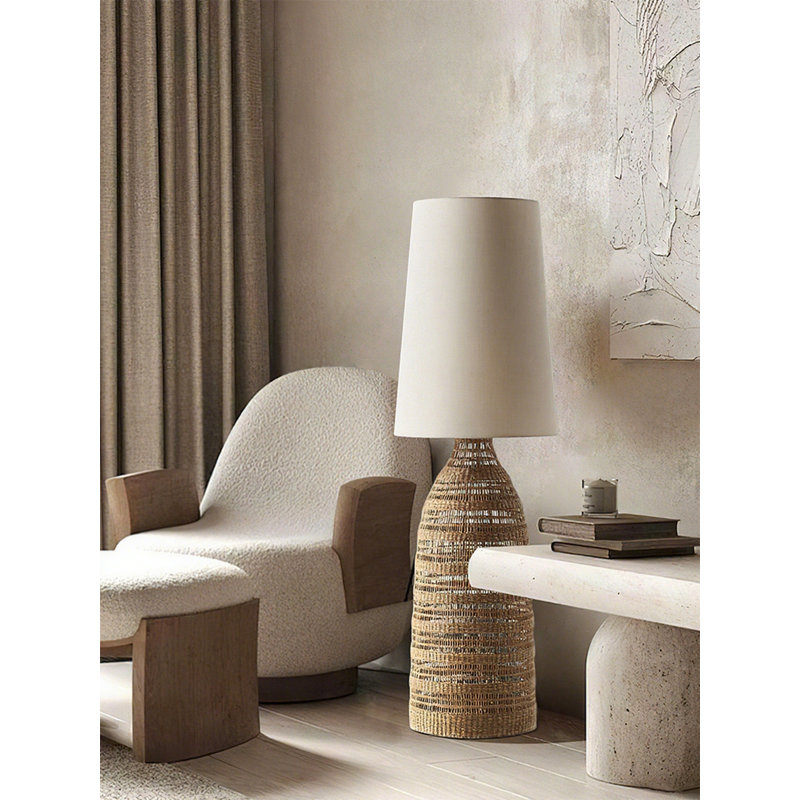 Chinese Vintage-Style Iron, Fabric Floor Lamp