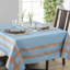 French Home Linen Boulevard Tablecloth - Denim and Terracotta-558376886