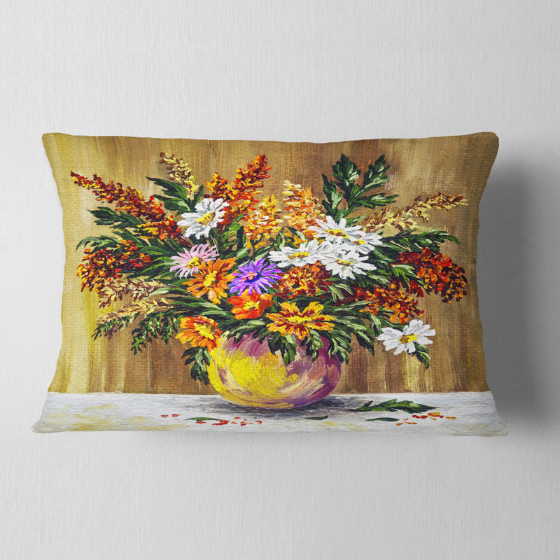 Coussin lombaire floral sauvage à fleurs