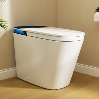 ADA Comfort Height Smart Toilet with Built-In Tank, Foam Shield, Auto Open/Close Lid, Heated Seat & Bidet Wash
