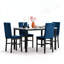 Ensemble de table de salle à manger 5 pièces en faux marbre avec 4 chaises-292338857