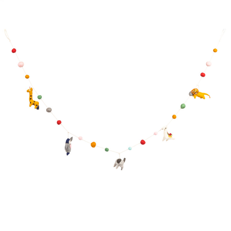 Guirlande en feutre de laine multicolore