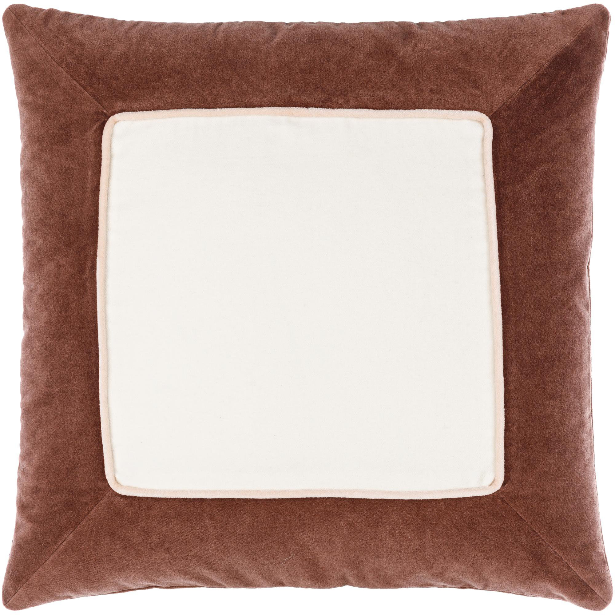 Rainier Cotton Throw Pillow, 18" x 18", Down, Brick