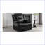 Fauteuil à bascule pivotant à 360 ° inclinable manuel avec bande lumineuse DEL pour salon | Noir | Cuir gélifié