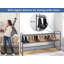 Étagère à chaussures à 3 niveaux pour vestibule de plancher pour garde-robe, étagère à chaussures empilable en métal pour 24 paires de chaussures de sport pour hommes avec grille métallique pour chambre à coucher, bronze