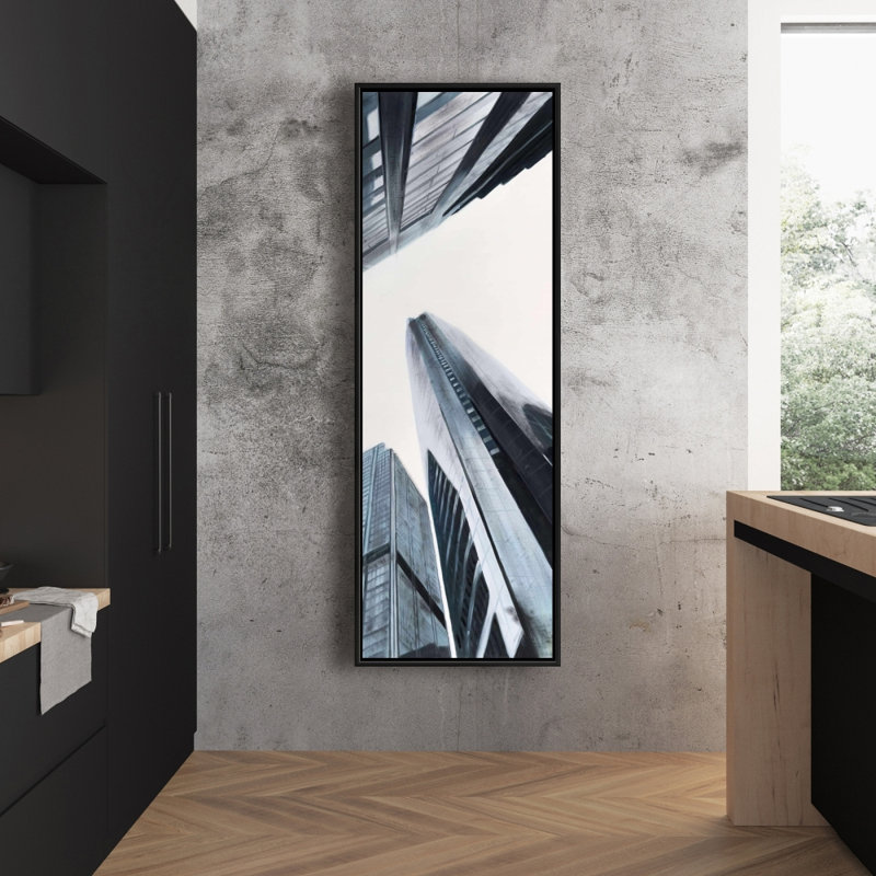 Reproduction en perspective de gratte-ciel sur toile, H 60 po x l 20 po