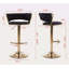 Ensemble de 2 tabourets de bar, avec repose-pieds chromé et base pivotante à hauteur réglable en velours + tabouret de bar simple Golden Leg