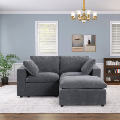 Kierran 68.5"W Convertible RAF LAF Chenille Modular Sectional