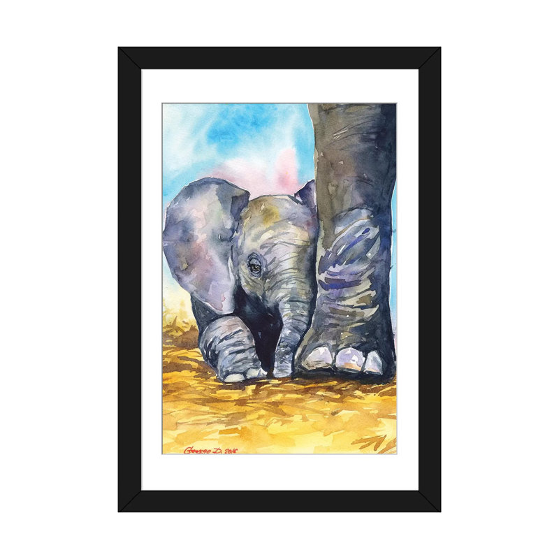 «Mother Love» par George Dyachenko, reproduction sur toile, H 24 po x l 16 po x P 1 po, Papier d'art encadré noir, Blanc
