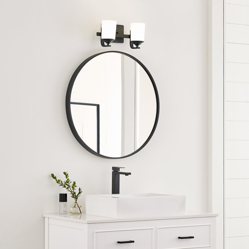 Kemal Two Light Wall / Bath from Generation Lighting , Midnight Black, No Bulb Included, 2-Light