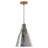11"W Machara 1-Light Mercury Glass Cone Pendant
