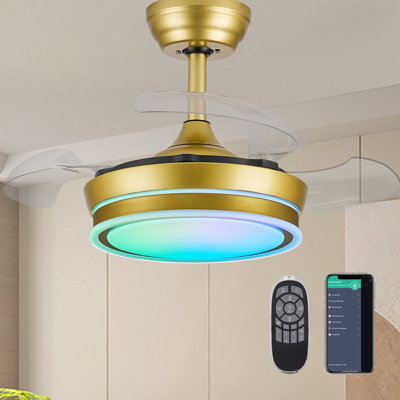Ventilateur lustre en cristal 30 "Rgb