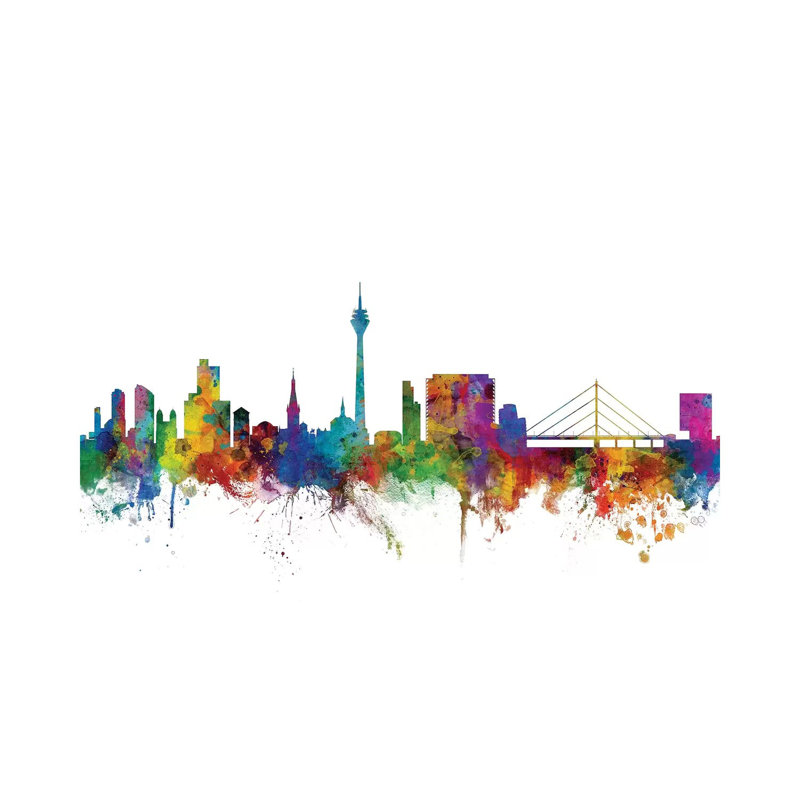 Düsseldorf, Germany Skyline by Michael Tompsett - Wrapped Canvas Gallery-Wrapped Canvas Giclée