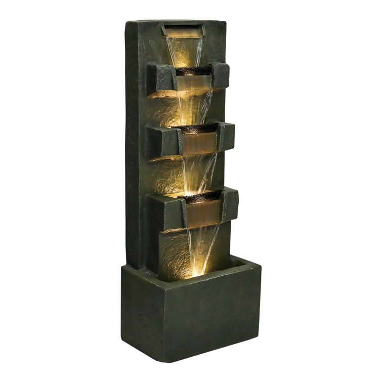 Hightsville Weather Resistant Floor Fountain with Light