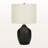 Sahar Black Ceramic & Ivory / Cream Shade Table Lamp, 21.29'' H X 12.82'' W X 12.73'' D