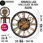 Wall Clock 36" Round Oversized for Living Room decor with Real Moving Gears America Collection-87147387