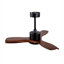 Ventilateur de plafond en bois massif de 36 pouces avec lumière DEL à intensité variable et télécommande, noir classique, pour les espaces intérieurs et extérieurs couverts