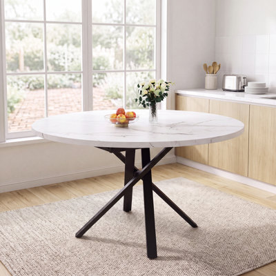 Extendable Metal Base Dining Table