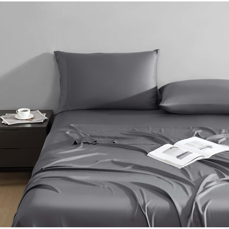 Natural Premium Bamboo Machine Woven Flat Sheet, Full / QueenFlat Sheet, Granite