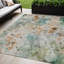 Tapis bleu sarcelle à motif floral bleu et vert 5 pi x 8 pi