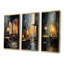 Ensemble de 3 décorations murales jaunes et grises Jazz Cafe Melody I - Music Jazz-405028539-405028536