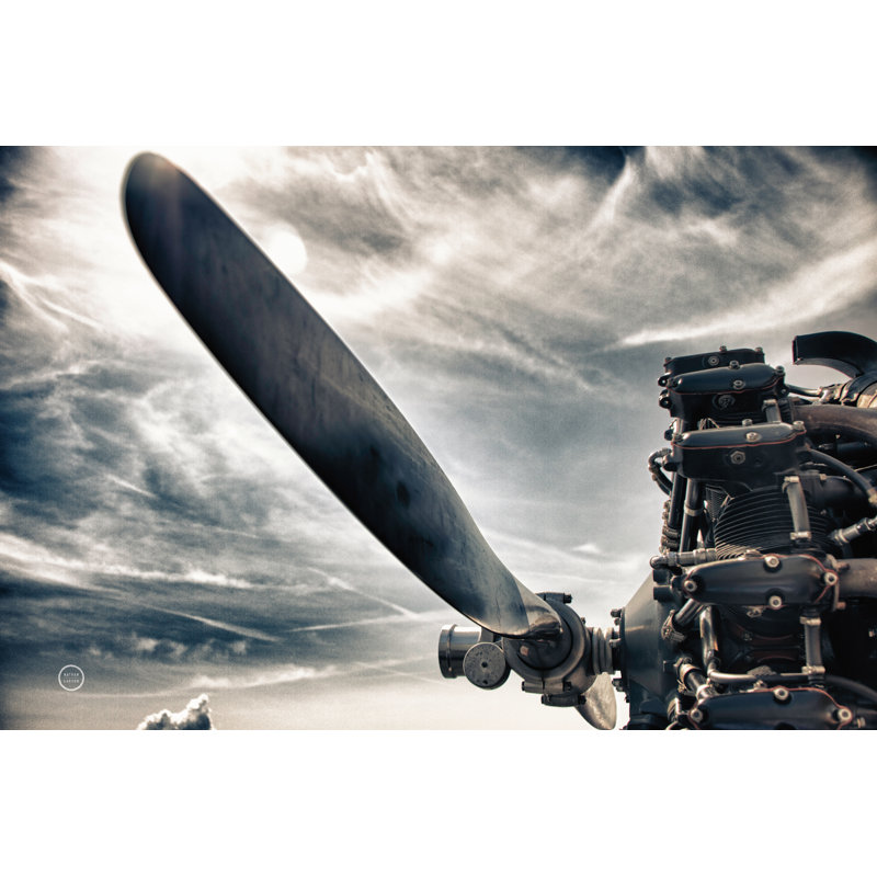 " Aero Maquina " by Nathan Larson, 12" H x 18" W, Walnut Single Picture Framed, Yes