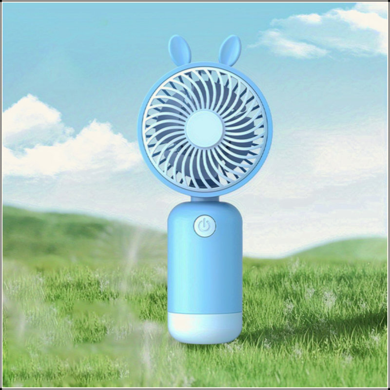1 pièce; Petit ventilateur de dessin animé Ventilateur portatif USB, Bleu