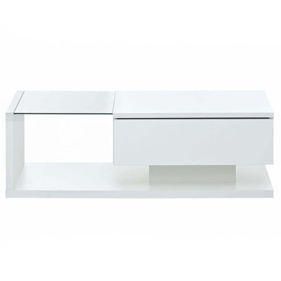 High-Gloss Coffee Table With Tempered Glass