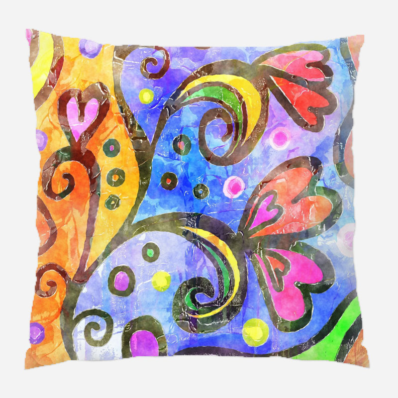 Coussin abstrait Burgan, Microsuède, Intérieur