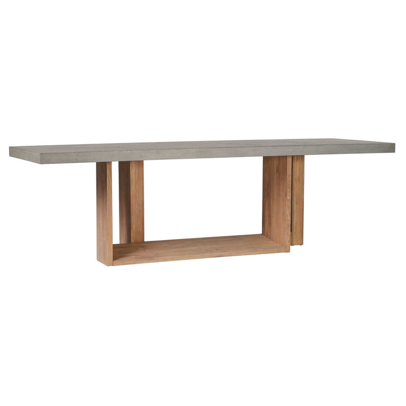 Lucca Rectangular Concrete Outdoor Buffet & Console Table, Slate Gray