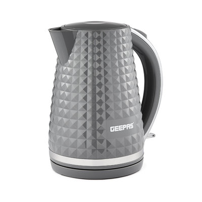 GEEPAS 1.7L Cordless Electric Kettle Textured Kettle with 360° Rotational Base 2200W Argyle