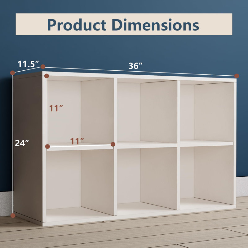Sudderth Bookcase, (3 Shelves) 35.5"H x 24"W x 12"D