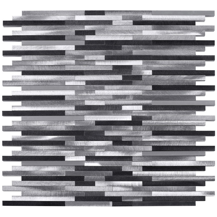 Slender Metal Linear Mosaic Wall Tile