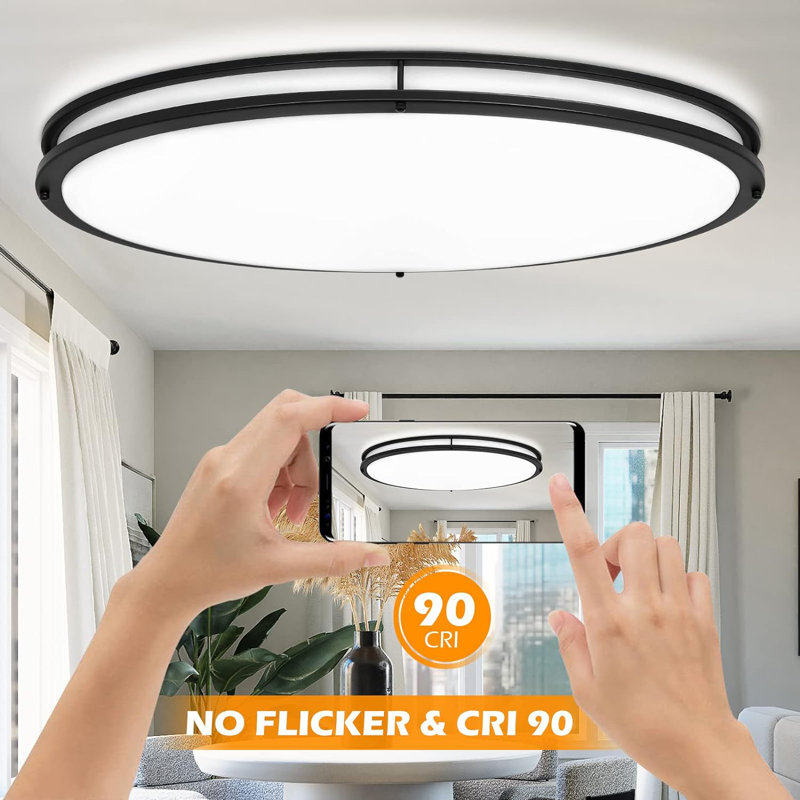 Ataleigh Acrylic LED Flush Mount, Black